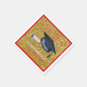 Glitz! Fun, Custom Graduation Paper Napkin Serviette (Ecke)