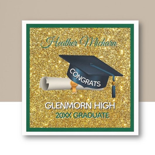 Glitz! Fun, Custom Graduation Paper Napkin Serviette