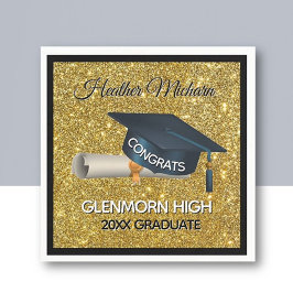 Glitz! Fun, Custom Graduation Paper Napkin Serviette