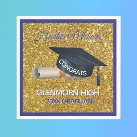Glitz! Fun, Custom Graduation Paper Napkin Serviette