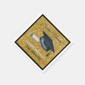 Glitz! Fun, Custom Graduation Paper Napkin Serviette (Ecke)