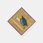 Glitz! Fun, Custom Graduation Paper Napkin Serviette (Ecke)