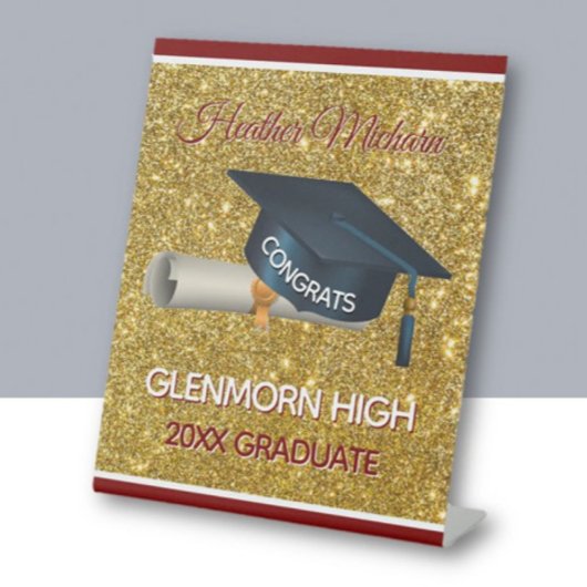 Glitz! Fun, Custom Graduation Party Sockelschild