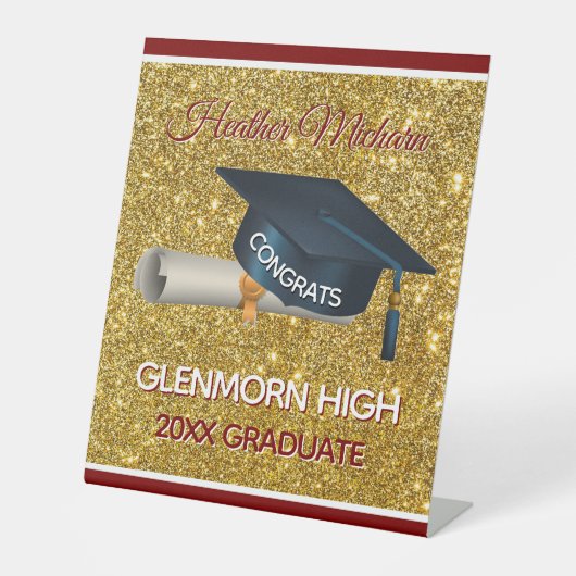 Glitz! Fun, Custom Graduation Party Sockelschild (Vorderseite)