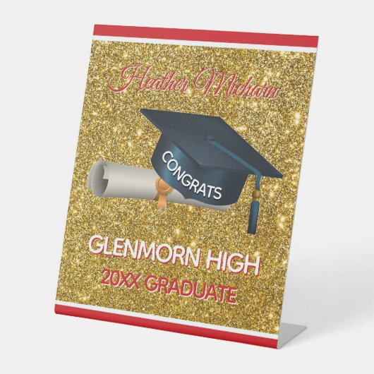 Glitz! Fun, Custom Graduation Party Sockelschild (Vorderseite)