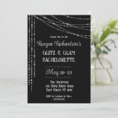 Glitz & Glam Diamond Bachelorette Einladung (Stehend Vorderseite)
