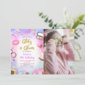 Glitz Glam Glamour Wellness-Center Party Makeup Ge Einladung (Stehend Vorderseite)