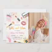 Glitz Glam Glamour Wellness-Center Party Makeup Ge Einladung (Vorderseite)