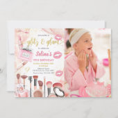 Glitz Glam Glamour Wellness-Center Party Pink Make Einladung (Vorderseite)