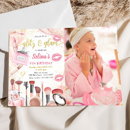 Glitz Glam Glamour Wellness-Center Party Pink Make Einladung