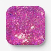Glitz Glam Glitzer Pink Aurora Party Papier Teller (Vorderseite)