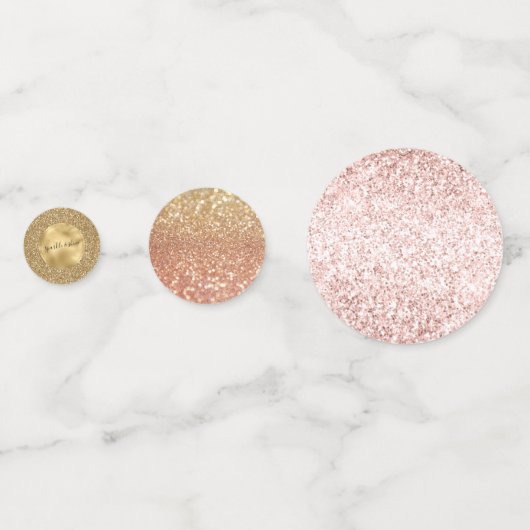 Glitz Glam Glitzer Sparkle Personalisiert Konfetti (Rückseiten)