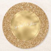 Glitz Glam Glitzer Sparkle Runder Pappuntersetzer (Vorderseite)