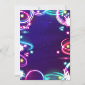 Glitz Glam Glow Neon Wellness-Center Makeup Geburt Einladung (Rückseite)