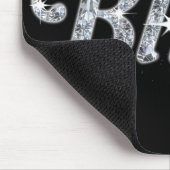 Glitz & Glam Imitate Diamant Blende Design Schwarz Mousepad (Ecke)