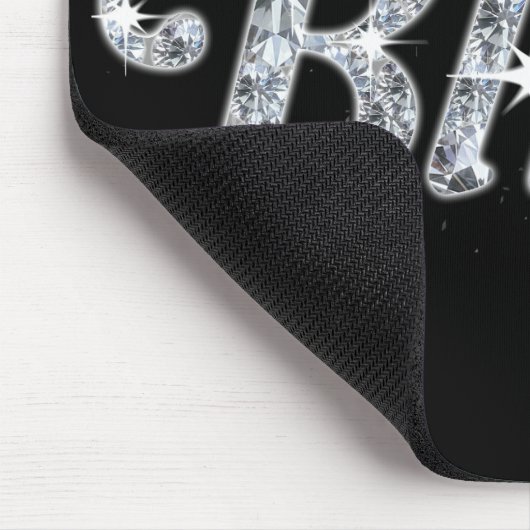 Glitz & Glam Imitate Diamant Blende Design Schwarz Mousepad (Ecke)