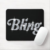 Glitz & Glam Imitate Diamant Blende Design Schwarz Mousepad (Mit Mouse)