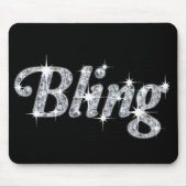 Glitz & Glam Imitate Diamant Blende Design Schwarz Mousepad (Vorne)
