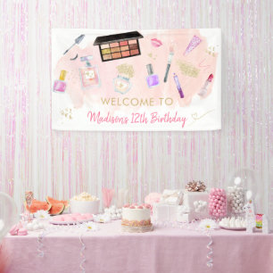 Glitz & Glam Pink Gold Wellness-Center Geburtstag Banner