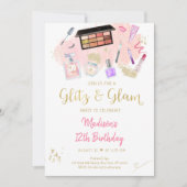 Glitz & Glam Pink Gold Wellness-Center Geburtstag Einladung (Vorderseite)