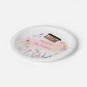 Glitz & Glam Pink Gold Wellness-Center Geburtstag Pappteller (Schrägansicht)