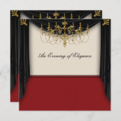 Glitz Glamour Black Krawatte Prom Einladungen (Vorne/Hinten)