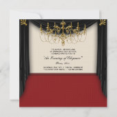 Glitz Glamour Black Krawatte Prom Einladungen (Rückseite)