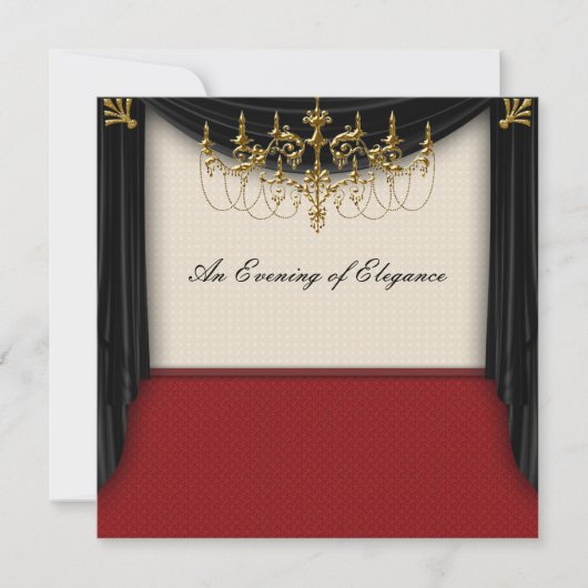 Glitz Glamour Black Krawatte Prom Einladungen (Vorderseite)