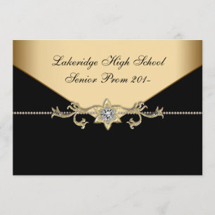 Glitz Glamour Black Tie Abschlussball Einladung