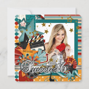 Glitz Glamour Filmstar Süße 16 Einladungen
