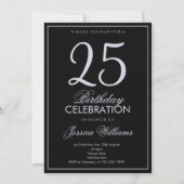 Glitz & Glamour Flieder 25. Geburtstag Einladung (Rückseite)