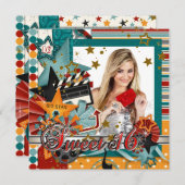 Glitz Glamour Movie Star Sweet 16 Einladungen (Vorne/Hinten)