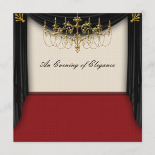 Glitz Glamour Schwarz Abendball Einladungen