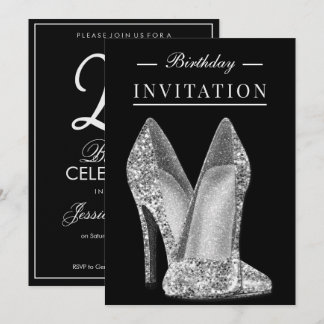 Glitz & Glamour Silberhochzeit 25. Geburtstag Einladung