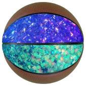 Glitz Glitzer Aqua Lila Basketball (Vorderseite)