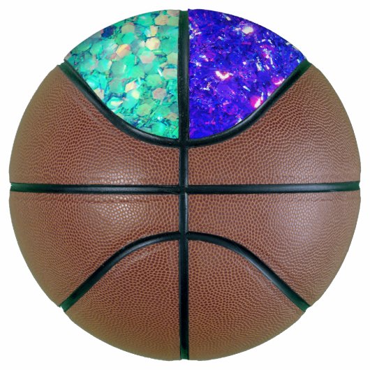 Glitz Glitzer Aqua Lila Basketball (Rechts)