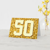 Glitz "Gold" '50' 'Happy Anniversary' Karte (Gelbe Blume)