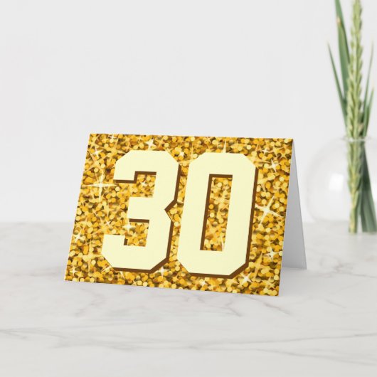 Glitz "Gold" 'Age' 'Happy Birthday' Karte (Vorderseite)