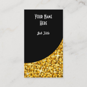 Glitz "Gold" Black Curve Visitenkartenportrait Visitenkarte