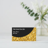 Glitz "Gold" Black Curve Visitenkartenvorlage Visitenkarte (Stehend Vorderseite)