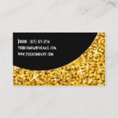 Glitz "Gold" Black Curve Visitenkartenvorlage Visitenkarte (Rückseite)