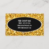Glitz "Gold" Black Oval Visitenkartenvorlage Visitenkarte (Rückseite)