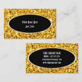 Glitz "Gold" Black Oval Visitenkartenvorlage Visitenkarte (Vorne/Hinten)