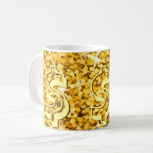 Glitz "Gold" Dollar Tasse (Vorderseite Links)