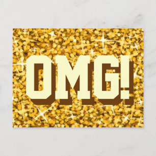 Glitz "Gold" 'OMG' Postkarte