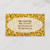 Glitz "Gold" Oval Visitenkartenvorlage Visitenkarte (Rückseite)