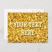 Glitz "Gold" Postkarte "Dein Text" (Vorne/Hinten)