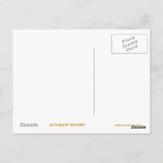 Glitz "Gold" Postkarte "Dein Text" (Rückseite)
