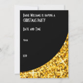 Glitz "Gold" schwarze Kurve Xmas Party! Einladung (Rückseite)