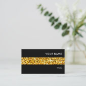 Glitz "Gold" Strip Visitenkarte schwarz (Stehend Vorderseite)